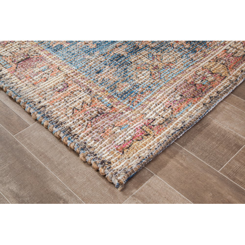Kelly Clarkson Home Auxerre Handmade Flatweave Beige/Blue/Red Rug